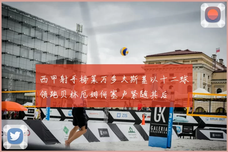 西甲射手榜莱万多夫斯基以十二球领跑贝林厄姆何塞卢紧随其后